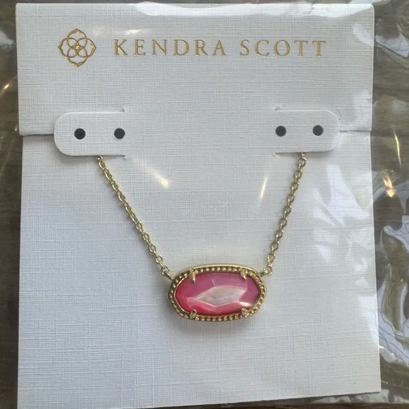 Kendra Scott Elisa Necklace Gold chain in Blush Ivory MOP NEW pink - Picture 6 of 7